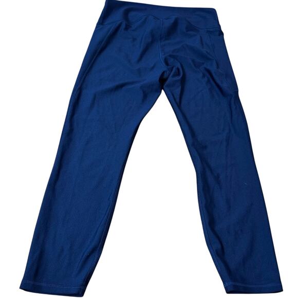 Under Armour Navy Blue Compression Athletic Leggings Women’s Large L Pockets EUC - Picture 2 of 7